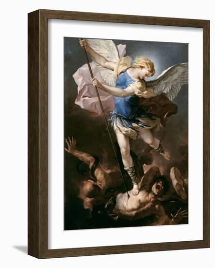 St. Michael, about 1663-Luca Giordano-Framed Giclee Print