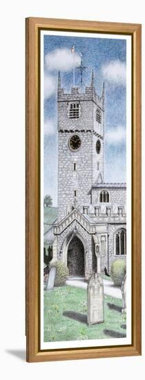 St Michael and All Angels Church Clock, Beetham, Cumbria, 2009-Sandra Moore-Framed Premier Image Canvas