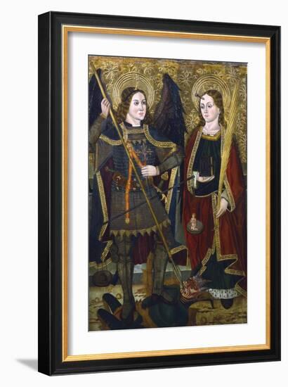 St Michael and Engracia, C1489-C1513-Juan de la Abadia the Younger-Framed Giclee Print