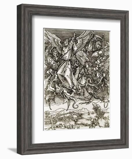 St. Michael Fighting the Dragon-Albrecht Dürer-Framed Premium Giclee Print