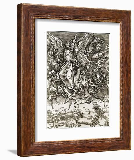 St. Michael Fighting the Dragon-Albrecht Dürer-Framed Premium Giclee Print