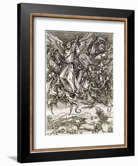 St. Michael Fighting the Dragon-Albrecht Dürer-Framed Premium Giclee Print