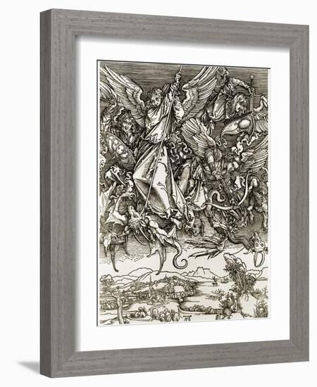 St. Michael Fighting the Dragon-Albrecht Dürer-Framed Giclee Print