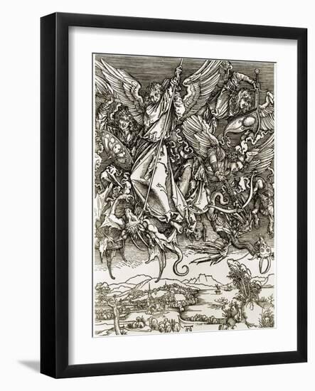 St. Michael Fighting the Dragon-Albrecht Dürer-Framed Giclee Print