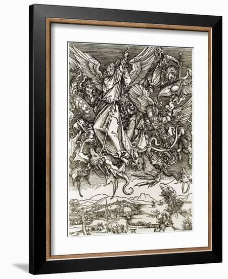 St. Michael Fighting the Dragon-Albrecht Dürer-Framed Giclee Print