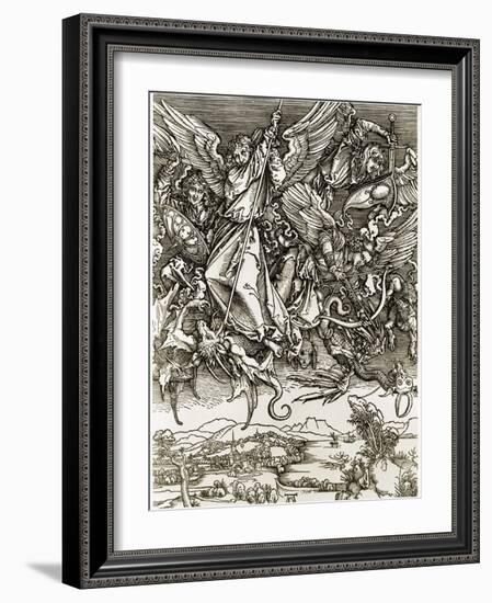 St. Michael Fighting the Dragon-Albrecht Dürer-Framed Giclee Print