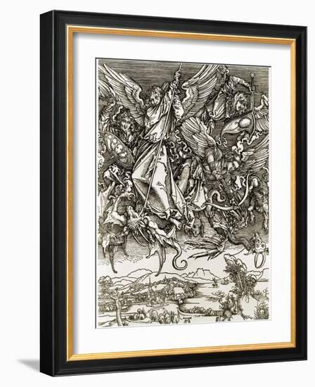 St. Michael Fighting the Dragon-Albrecht Dürer-Framed Giclee Print