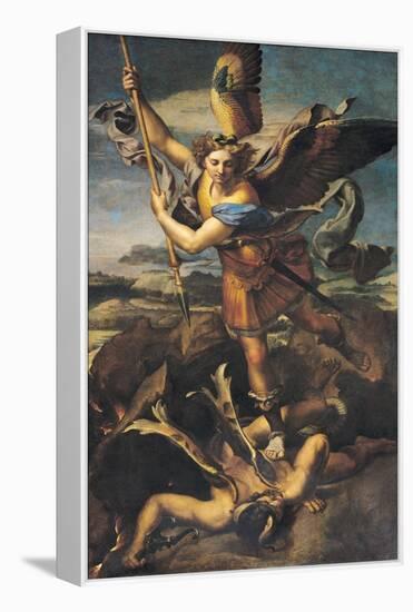 St. Michael Overwhelming the Demon, 1518-Raphael-Framed Premier Image Canvas