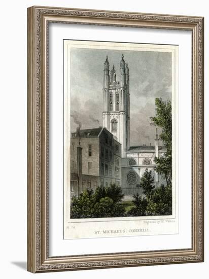 St Michael's Church, Cornhill, City of London, C1830-W Watkins-Framed Giclee Print