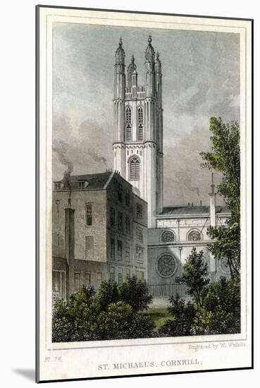 St Michael's Church, Cornhill, City of London, C1830-W Watkins-Mounted Giclee Print