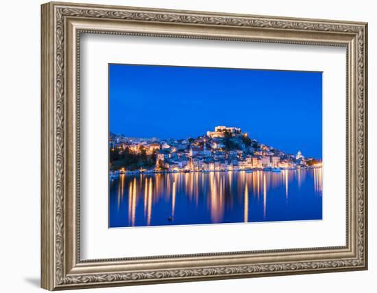 St. Michael's Fortress and Sibenik Harbour, Sibenik, Dalmatian Coast, Croatia-Neil Farrin-Framed Photographic Print