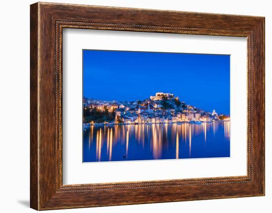 St. Michael's Fortress and Sibenik Harbour, Sibenik, Dalmatian Coast, Croatia-Neil Farrin-Framed Photographic Print