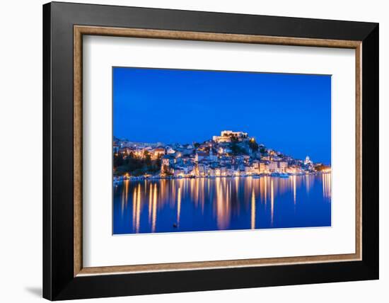 St. Michael's Fortress and Sibenik Harbour, Sibenik, Dalmatian Coast, Croatia-Neil Farrin-Framed Photographic Print