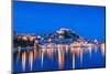 St. Michael's Fortress and Sibenik Harbour, Sibenik, Dalmatian Coast, Croatia-Neil Farrin-Mounted Photographic Print