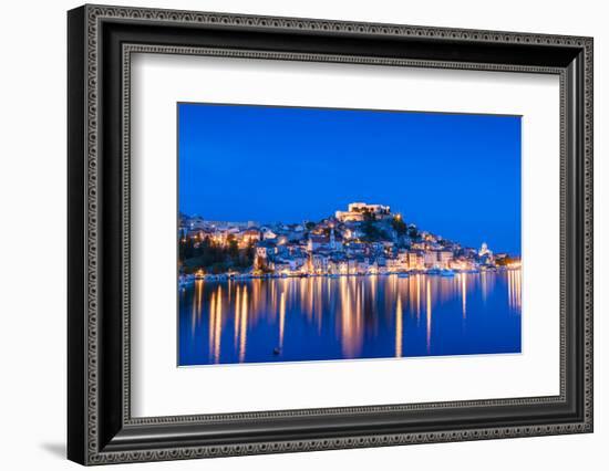 St. Michael's Fortress and Sibenik Harbour, Sibenik, Dalmatian Coast, Croatia-Neil Farrin-Framed Photographic Print