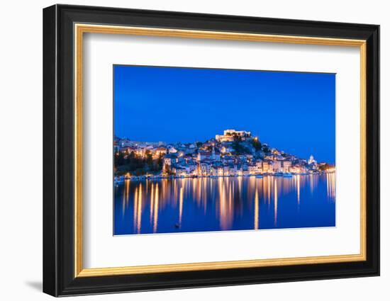 St. Michael's Fortress and Sibenik Harbour, Sibenik, Dalmatian Coast, Croatia-Neil Farrin-Framed Photographic Print