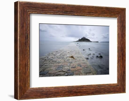 St. Michael's Mount and Causeway, Marazion, Near Penzance, Cornwall, England-Stuart Black-Framed Photographic Print