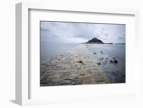 St. Michael's Mount and Causeway, Marazion, Near Penzance, Cornwall, England-Stuart Black-Framed Photographic Print