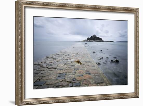 St. Michael's Mount and Causeway, Marazion, Near Penzance, Cornwall, England-Stuart Black-Framed Photographic Print