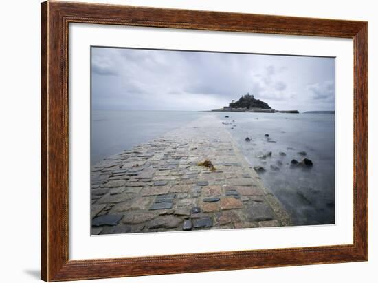 St. Michael's Mount and Causeway, Marazion, Near Penzance, Cornwall, England-Stuart Black-Framed Photographic Print