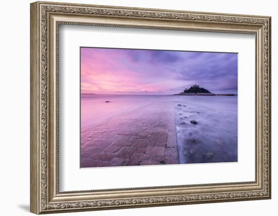 St Michael's Mount at sunrise, Cornwall, UK-Ross Hoddinott-Framed Photographic Print