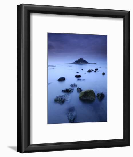 St Michael's Mount at Sunrise, from Marazion Beach, Cornwall, Uk. November 2008-Ross Hoddinott-Framed Photographic Print