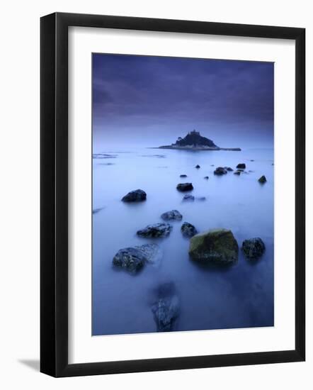 St Michael's Mount at Sunrise, from Marazion Beach, Cornwall, Uk. November 2008-Ross Hoddinott-Framed Photographic Print