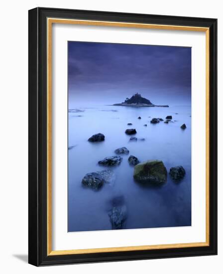 St Michael's Mount at Sunrise, from Marazion Beach, Cornwall, Uk. November 2008-Ross Hoddinott-Framed Photographic Print