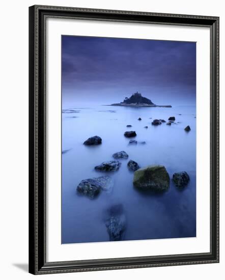 St Michael's Mount at Sunrise, from Marazion Beach, Cornwall, Uk. November 2008-Ross Hoddinott-Framed Photographic Print