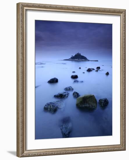 St Michael's Mount at Sunrise, from Marazion Beach, Cornwall, Uk. November 2008-Ross Hoddinott-Framed Photographic Print