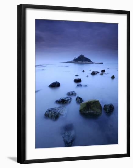 St Michael's Mount at Sunrise, from Marazion Beach, Cornwall, Uk. November 2008-Ross Hoddinott-Framed Photographic Print