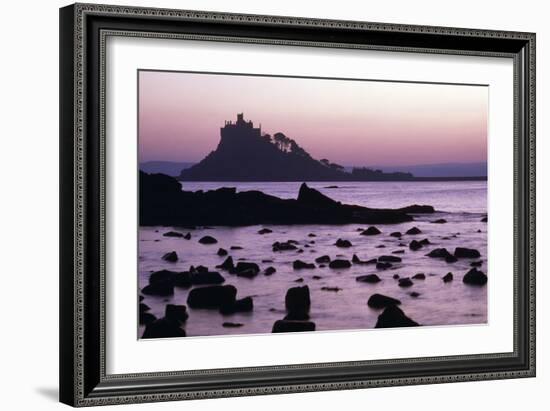 St, Michael's Mount at Sunset Cornwall UK-null-Framed Photographic Print