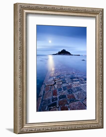 St Michael's Mount by moonlight, West Cornwall, England, UK-Ross Hoddinott-Framed Photographic Print