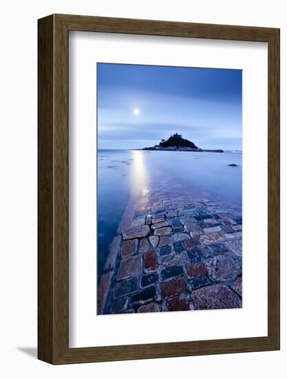St Michael's Mount by moonlight, West Cornwall, England, UK-Ross Hoddinott-Framed Photographic Print