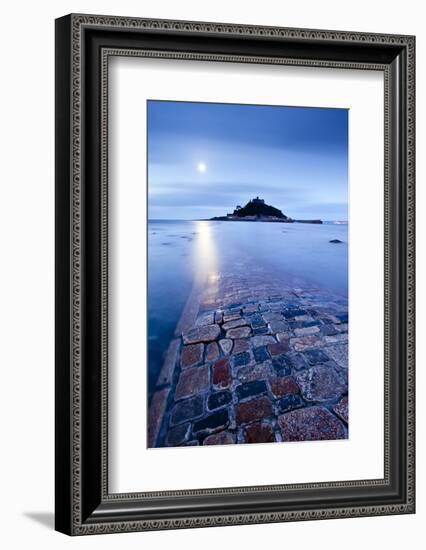 St Michael's Mount by moonlight, West Cornwall, England, UK-Ross Hoddinott-Framed Photographic Print