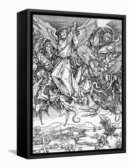 St. Michael Slaying the Dragon by Albrecht Durer-null-Framed Premier Image Canvas
