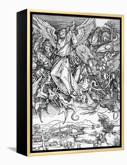 St. Michael Slaying the Dragon by Albrecht Durer-null-Framed Premier Image Canvas