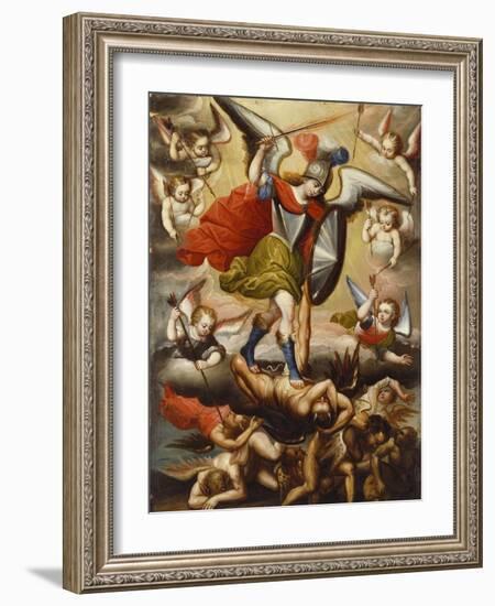 St Michael the Archangel. Cuzco School, 17th Cent, c.1675-Diego Quispe Tito-Framed Giclee Print