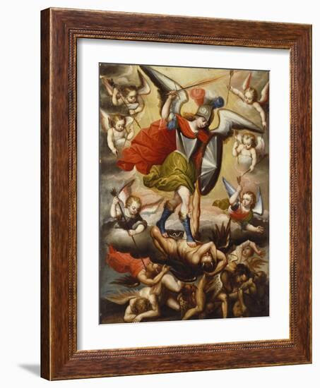 St Michael the Archangel. Cuzco School, 17th Cent, c.1675-Diego Quispe Tito-Framed Giclee Print