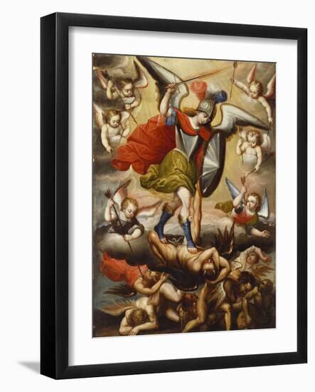 St Michael the Archangel. Cuzco School, 17th Cent, c.1675-Diego Quispe Tito-Framed Giclee Print