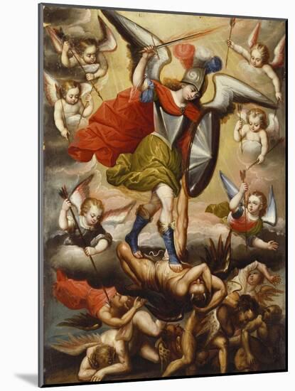 St Michael the Archangel. Cuzco School, 17th Cent, c.1675-Diego Quispe Tito-Mounted Giclee Print