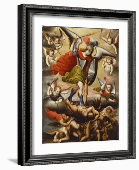 St Michael the Archangel. Cuzco School, 17th Cent, c.1675-Diego Quispe Tito-Framed Giclee Print