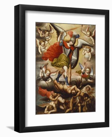 St Michael the Archangel. Cuzco School, 17th Cent, c.1675-Diego Quispe Tito-Framed Giclee Print