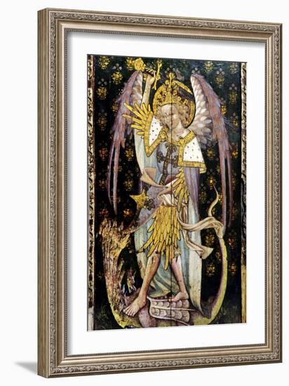 St Michael the Archangel, Detail of the Rood Screen, St Helen's Church, Ranworth, Norfolk, Uk-null-Framed Giclee Print