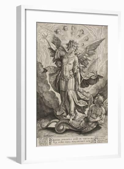 St Michael Triumphing over the Dragon, 1584-Hieronymus Wierix-Framed Giclee Print
