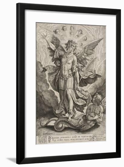 St Michael Triumphing over the Dragon, 1584-Hieronymus Wierix-Framed Giclee Print