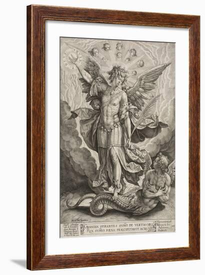 St Michael Triumphing over the Dragon, 1584-Hieronymus Wierix-Framed Giclee Print