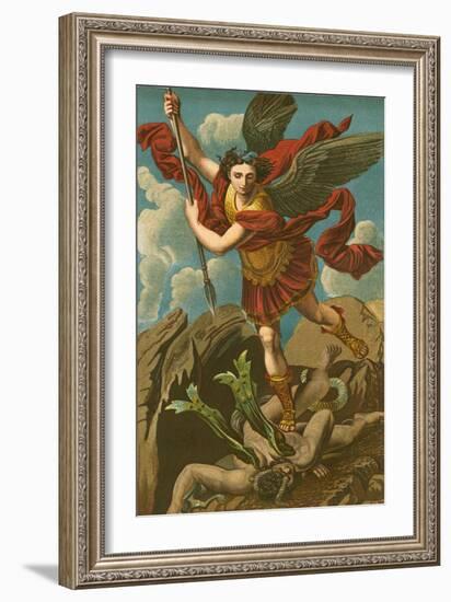 St Michael Vanquishing Satan-Raphael-Framed Giclee Print