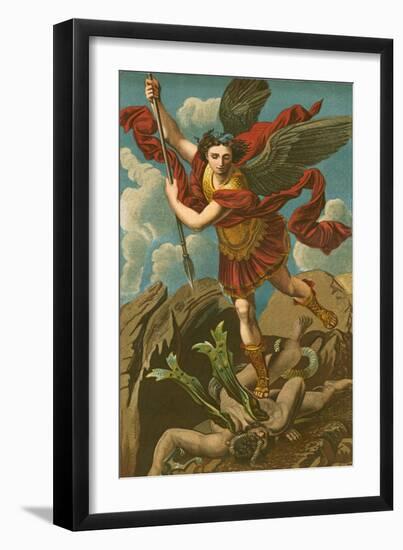 St Michael Vanquishing Satan-Raphael-Framed Giclee Print