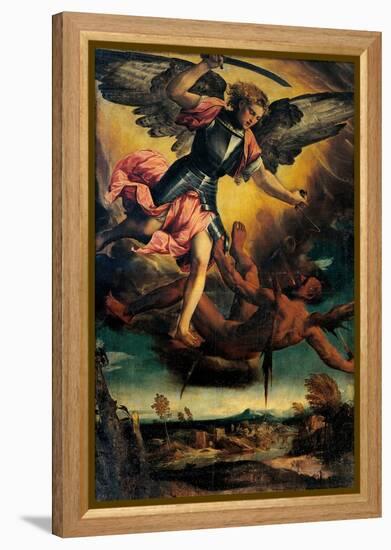 St. Michael Vanquishing the Devil-Bonifacio de Pitati-Framed Stretched Canvas